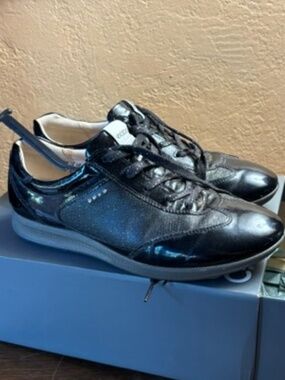 Ecco Women Street EVO one shoes-Black patent leather